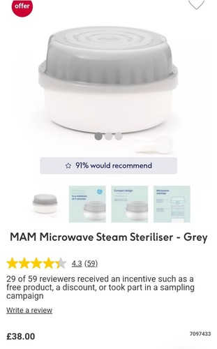 Mam microwave steam - steam, steriliser